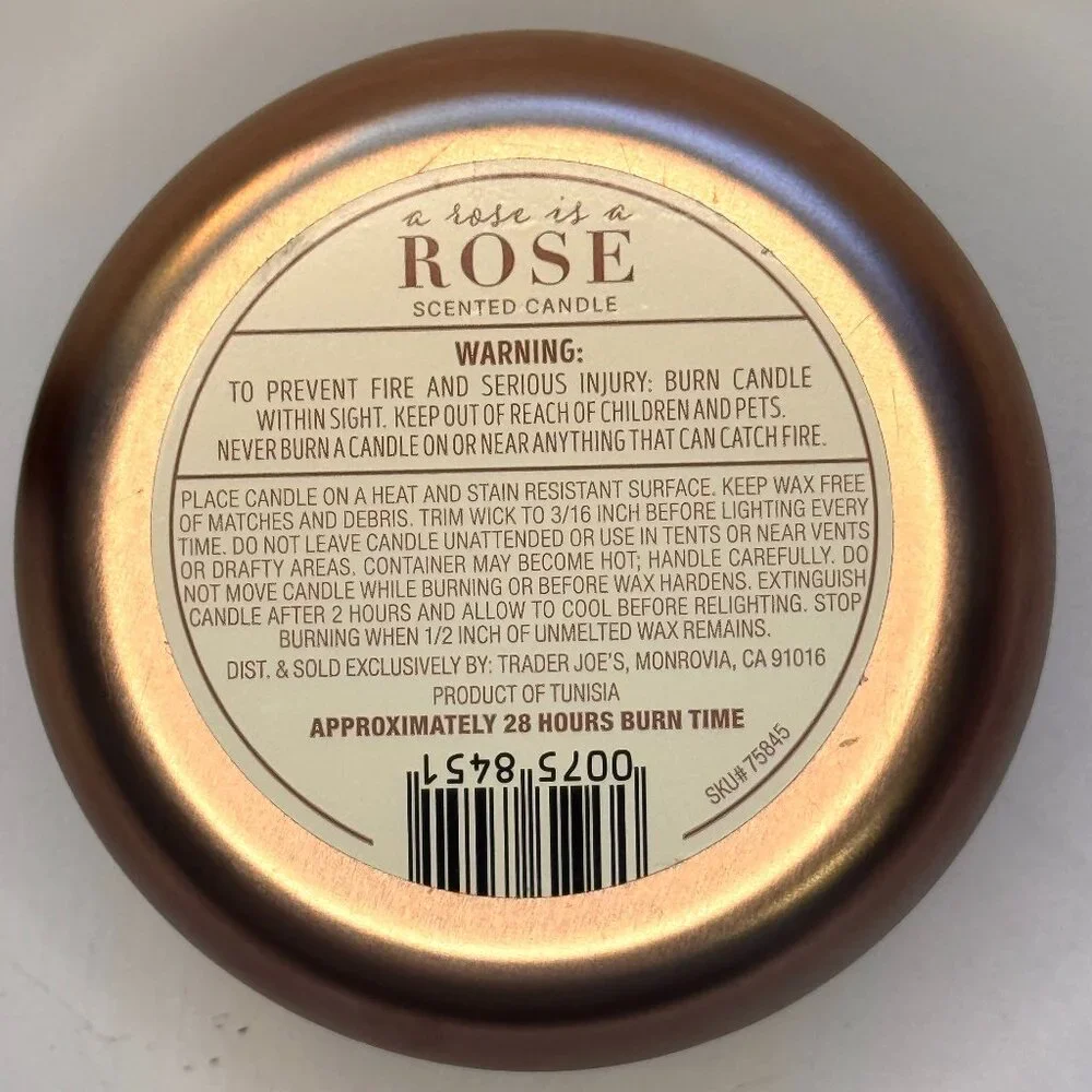 Trader Joe’s ROSE Scented Candle Seasonal LIMITED‎ EDITION 2 PACK 5 oz Floral